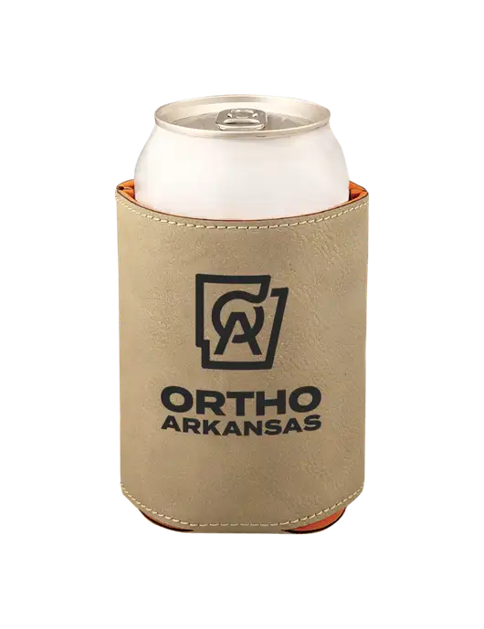 Tan Leatherette Beverage Holder w/Ortho Logo