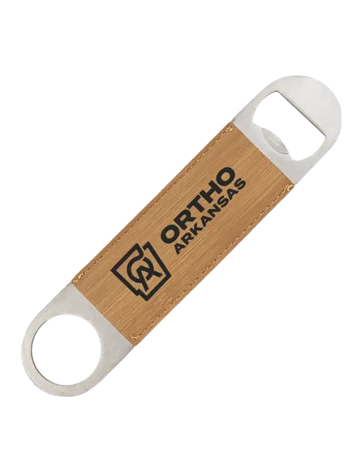 Bamboo Leatherette Bottle Opener w/Ortho Logo