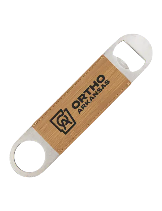 Bamboo Leatherette Bottle Opener w/Ortho Logo
