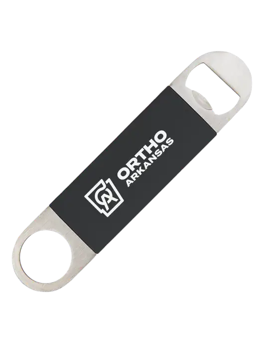 Black Bottle Opener with Silicone Grip w/Ortho Logo