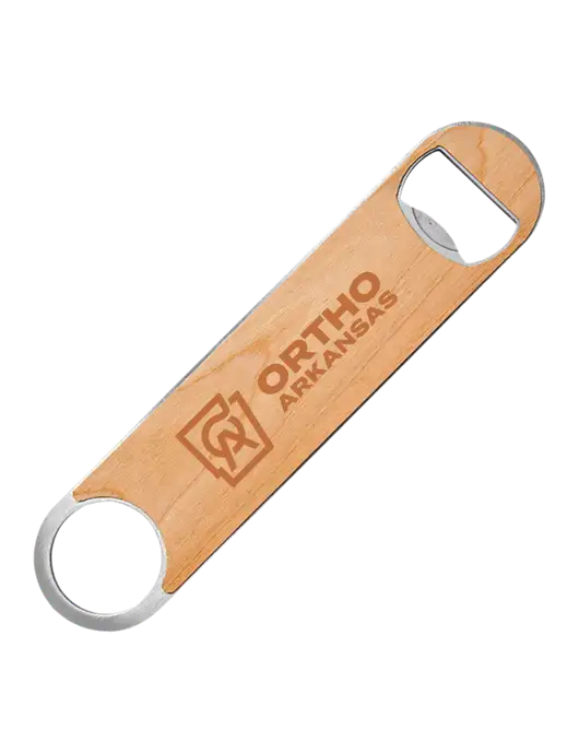 Bottle Opener w/Wood Veneer, 7 x 1.2 w/Ortho Logo