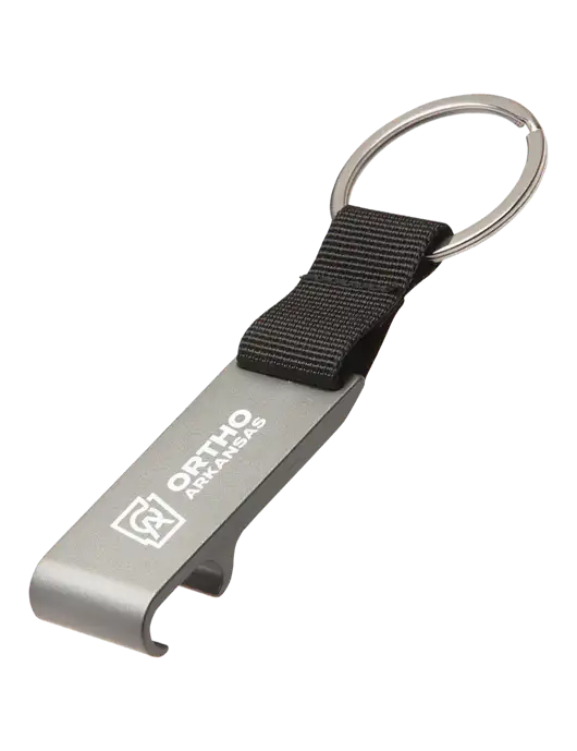 Gunmetal Bottle Opener & Key Ring w/Ortho Logo