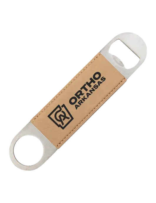 Tan Leatherette Bottle Opener w/Ortho Logo