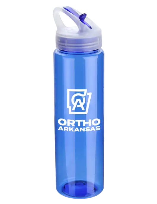 Buddy Blue 32 oz PET Bottle with Flip Lid w/Ortho Logo