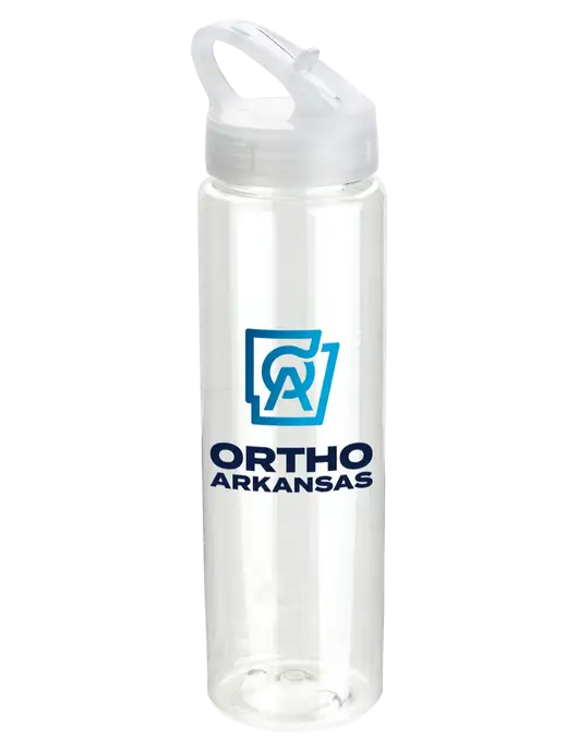 Buddy Clear 32 oz PET Bottle with Flip Lid w/Ortho Logo