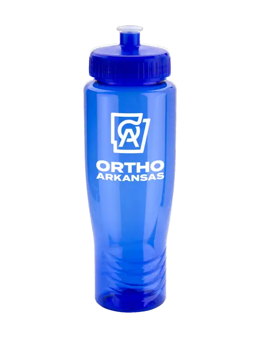 Roam Blue 28 oz Eco-Polyclear Bottle with Push Pull Lid w/Ortho Logo