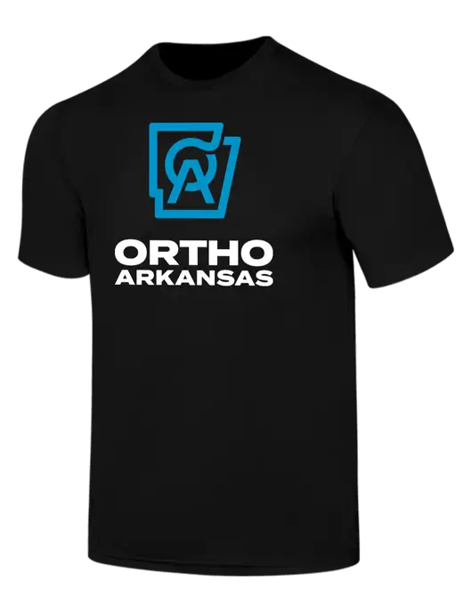 Simply Soft Black 4.5oz  Poly/Combed Ring Spun Cotton T-Shirt w/Ortho Logo