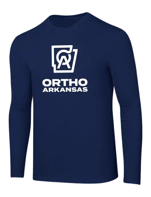 Ring Spun Navy 4.5 oz Long Sleeve T-Shirt w/Ortho Logo
